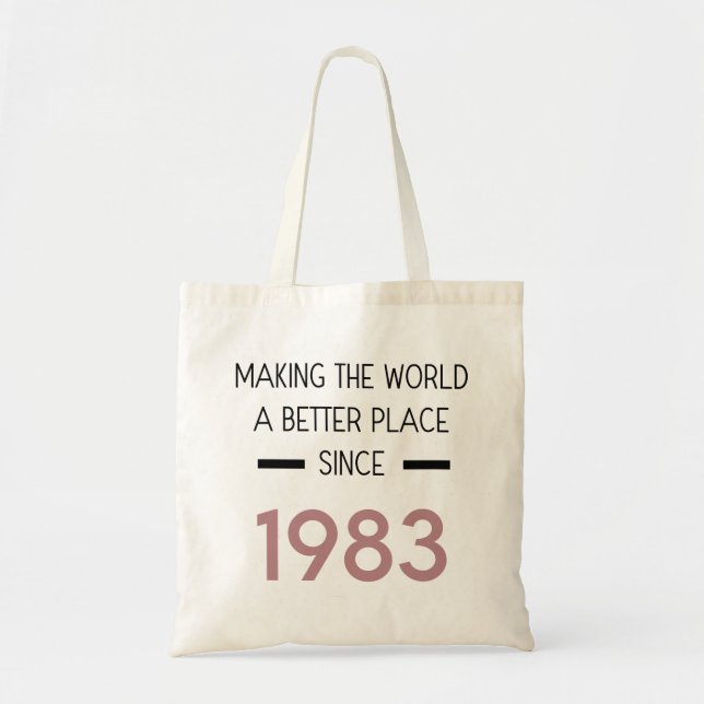 Bolsa Tote 1983 40 Anos Aniversário Presente Mulher Tote Bag (Frente)