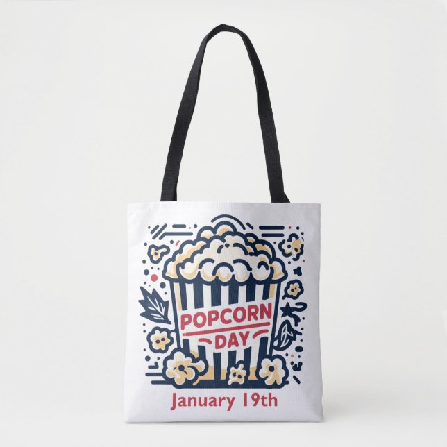Bolsa Tote 19 de janeiro - Dia da pipoca (Frente)