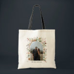 Bolsa Tote 1 fotoarco aquarela botânica floral elegante<br><div class="desc">Moderna e elegante cor d'água, cor seca botânica, cores mudas, arco 1 foto Natal, aniversário, design de presente de bolsa de casamento.</div>