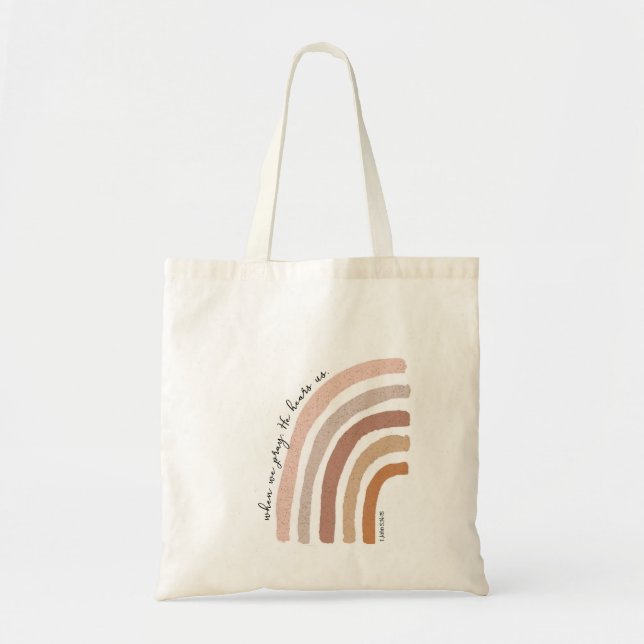 Bolsa Tote 1 John 5:15 - Boho Rainbow (Frente)