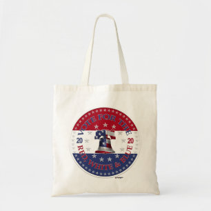 Bolsa Tote 2020 Votação do Selo Vermelho, Branco e Azul da