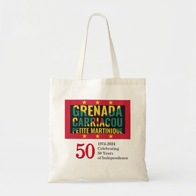 Bolsa Tote 2024 Independência GRENADIAN 50.º Aniversário (Frente)
