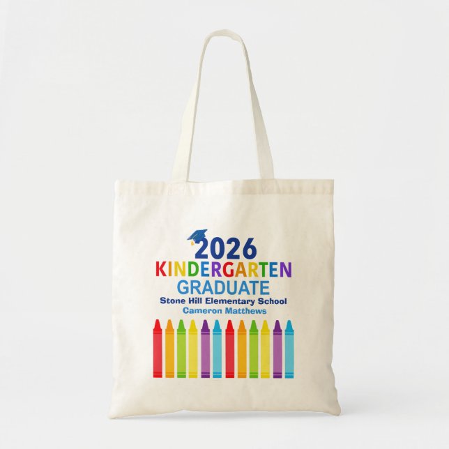 Bolsa Tote 2026 Kindergarten Graduate Cute Custom Graduation (Frente)