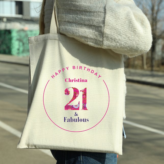 Bolsa Tote 21 e aniversário de 21 anos fabuloso presente (Criador carregado)