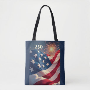 Bolsa Tote 250º Aniversário da Bandeira e Fogos de Artifício