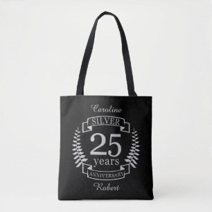 Bolsa Tote 25 anos de casamento de prata