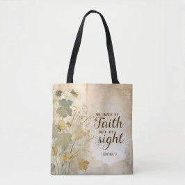 Bolsa Tote 2 Corinthians 5:7 Caminhamos por Faith Bíblia Vers