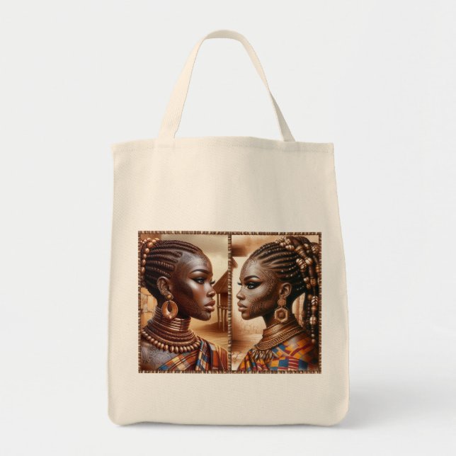 Bolsa Tote 2 garotas tribo (Frente)