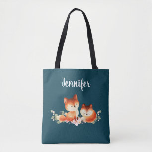 Bolsa Tote 2 Raposas Vermelhas Cachorras Design