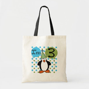 Bolsa Tote 3º Camisetas de aniversário do Pinguim e presentes