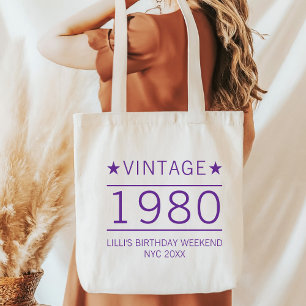Bolsa Tote 30 de 20 personalizado 40º 50º e 60º aniversário d