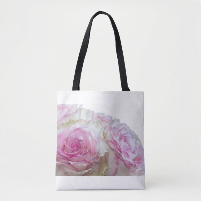 Bolsa Tote 3975-Rosas rosa e branca (Frente)