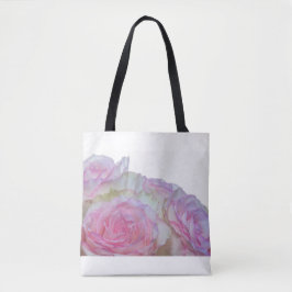 Bolsa Tote 3998-Rosas brancas e rosa