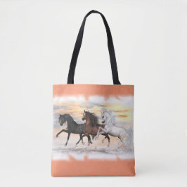 Bolsa Tote 3 cavalos toda sobre - imprima a sacola, você