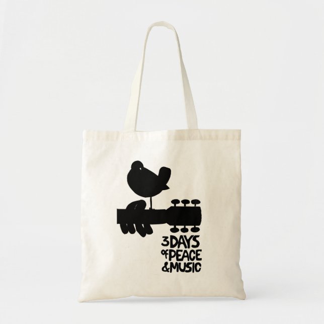 Bolsa Tote 3 dias da sacola do woodstock da paz e da música (Frente)