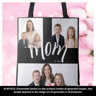 Bolsa Tote 3 Foto Ano Personalizado Dia das Mães Mãe Est Ano