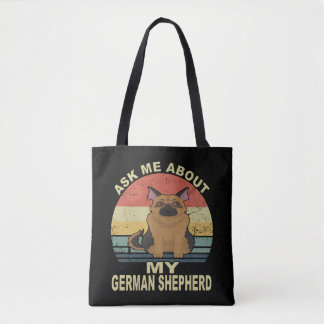 Bolsa Tote 3 Pergunte-Me Sobre Minha Vintage De German shephe
