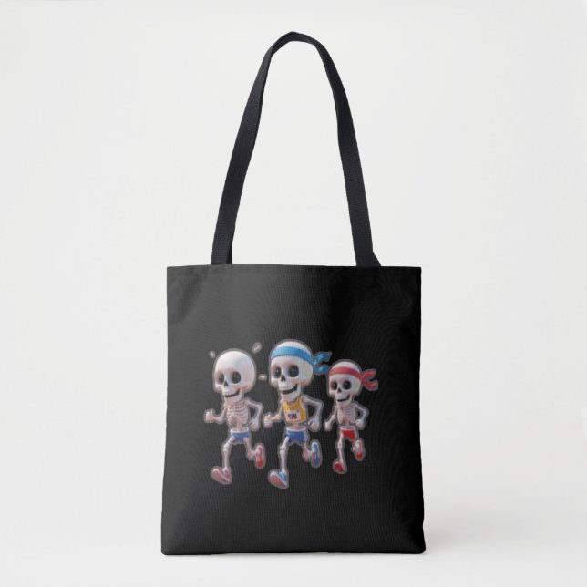 Bolsa Tote “3D Cartoon Skeleton Race • Funny Running Skeleton (Frente)