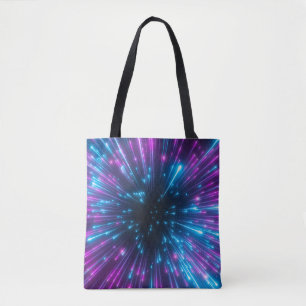 Bolsa Tote 3d, fogos de artifício roxos, big bang, galaxy, ab