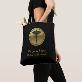 Bolsa Tote 3D Gold Professional Medical Caduceus Emblem