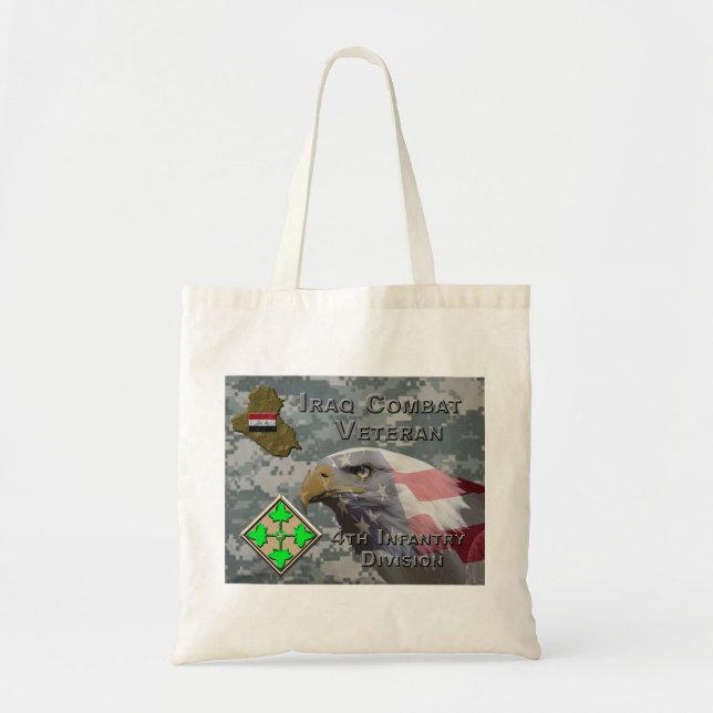 Bolsa Tote 4ª Infantaria Div Iraque Combate Veteran (Frente)