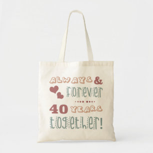 Bolsa Tote 40º aniversário de casamento bonito
