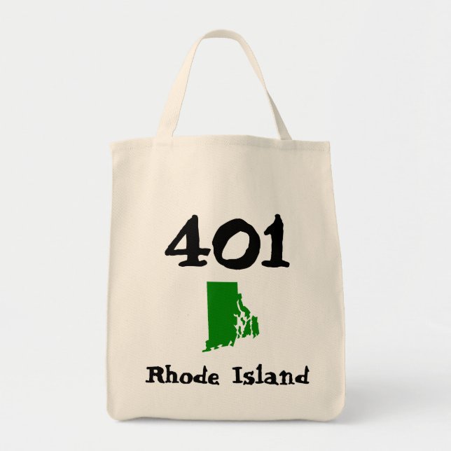 Bolsa Tote 401, Código de Área de Rhode Island (Frente)