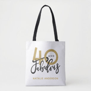 Bolsa Tote 40 e festa de aniversário de ouro e preto fabulos