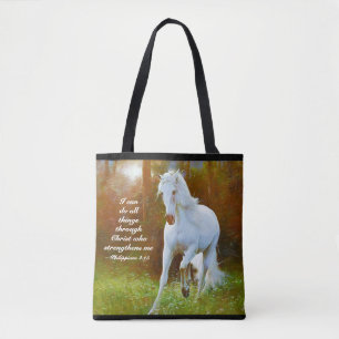 Bolsa Tote 4:13 dos Philippians todas as coisas com o cristo,