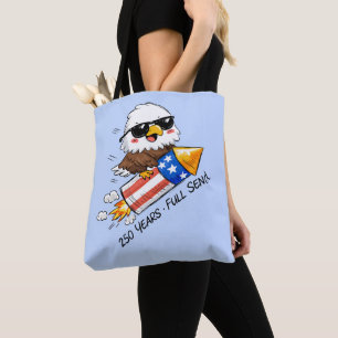 Bolsa Tote 4 de julho, 250 anos Águia no Foguete