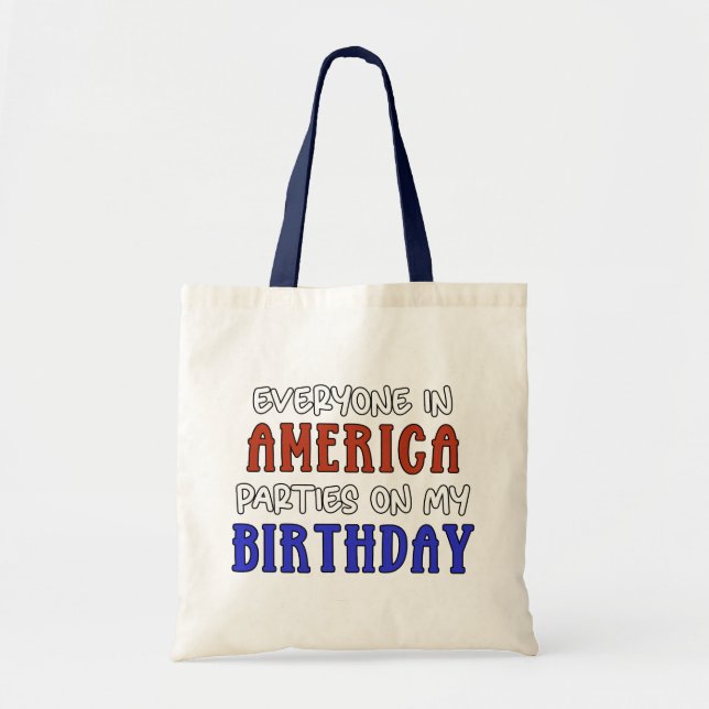 Bolsa Tote 4 de julho Aniversário Engraçado (Frente)