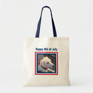 Bolsa Tote 4 de julho Cachorro Vermelho Azul Cachorro Vestido