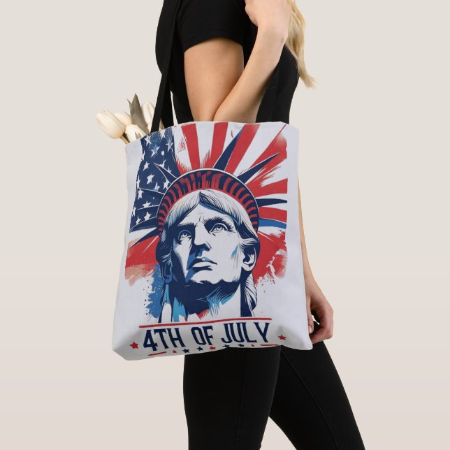 Bolsa Tote 4 de julho celebrações do Orgulho Americano Patrió (Close Up)