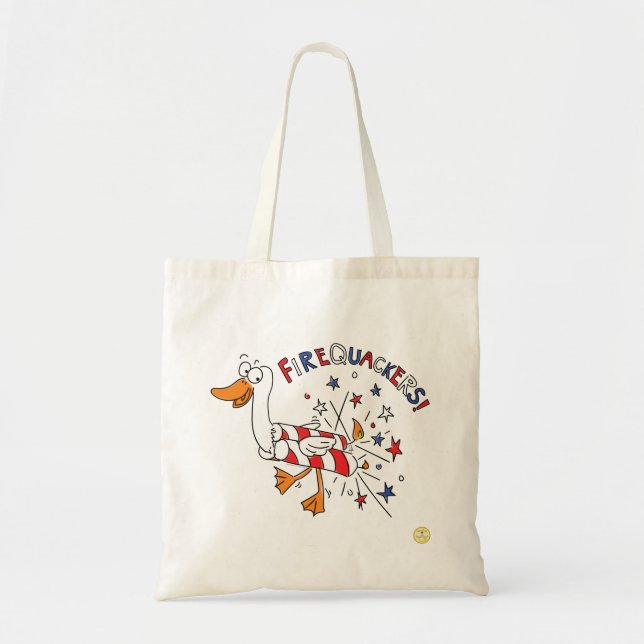 Bolsa Tote 4 de julho Crianças Engraçadas de Pato (Frente)