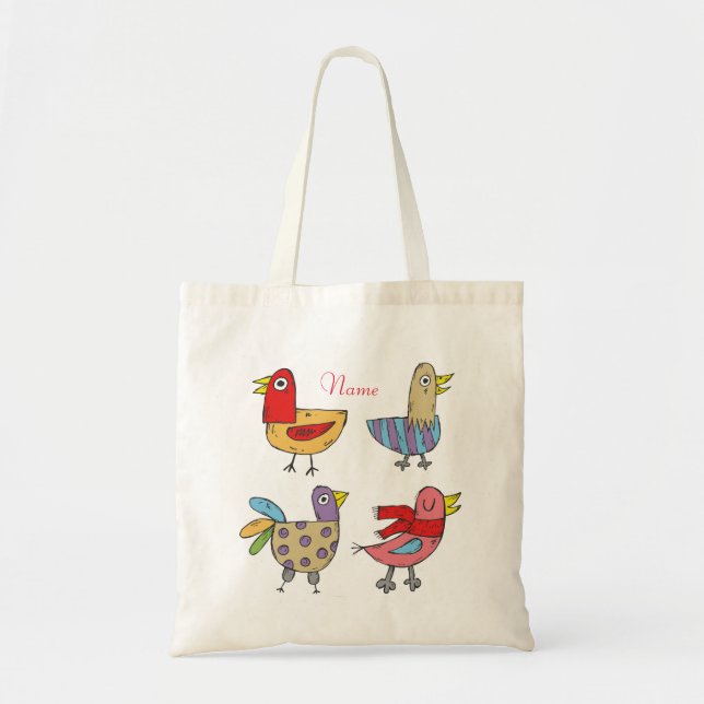 Bolsa Tote 4 Funny Birds Thunder_Cove  (Frente)