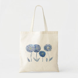 Bolsa Tote 4 pintura de dandelion abstrato indigo