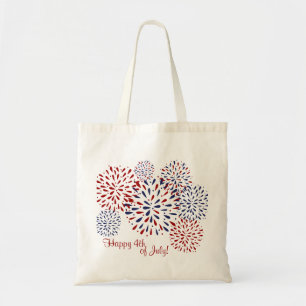 Bolsa Tote 4o feliz da sacola dos fogos-de-artifício de julh