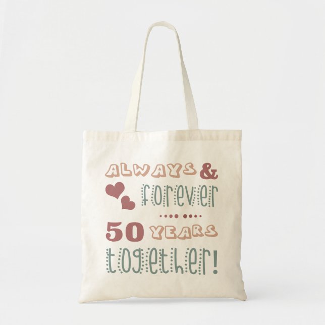 Bolsa Tote 50º aniversário de casamento bonito (Frente)