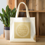 Bolsa Tote 50º Aniversário de Casamento Ouro personalizado<br><div class="desc">NÃO folha de ouro REAL — apenas um IMPRESSÃO. Tradicional Dourada e White Border - presente perfeito para pais ou avós. Uma manutenção que você pode personalizar.</div>