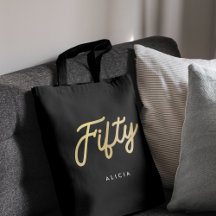 50º aniversário moderno Simples 50 Fabuloso Dourad