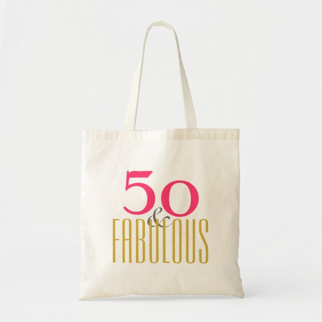 Bolsa Tote 50º e Fabuloso Aniversário (ou a sua idade preferi (Frente)