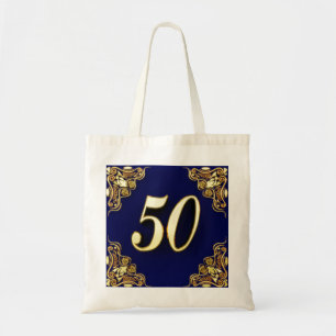 Bolsa Tote 50.º Aniversário Regal Dourado e Azul