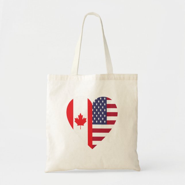 Bolsa Tote 50% canadense 50% americano 100% incrível doação e (Frente)