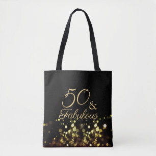 Bolsa Tote 50 e Fabuloso Aniversário Negro e Dourado