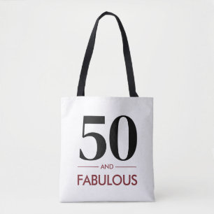 Bolsa Tote 50 E Fabuloso Dizer de Aniversário de Vinho de Cer