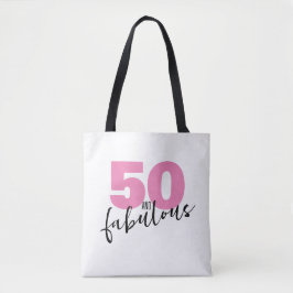 Bolsa Tote 50 e fabuloso presente 50º rosa de aniversário