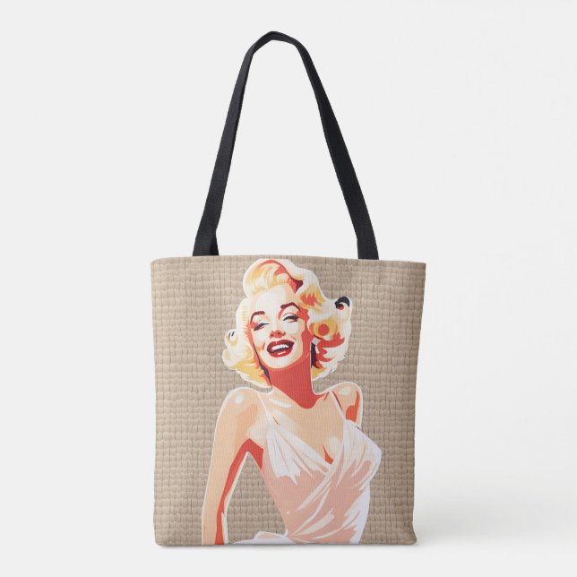 Bolsa Tote 50 glamouroso loiro no fundo bege (Verso)