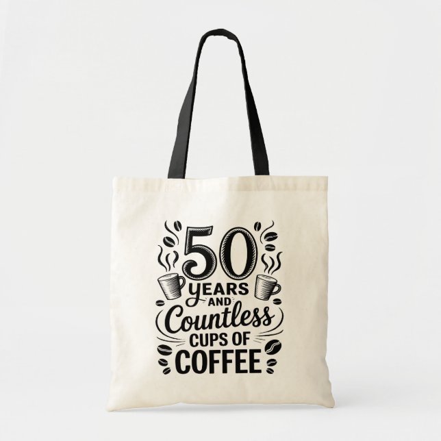Bolsa Tote 50 Years and Countless Cups of Coffee  (Frente)