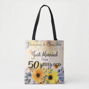 Bolsa Tote 50th Aniversário de casamento dourado