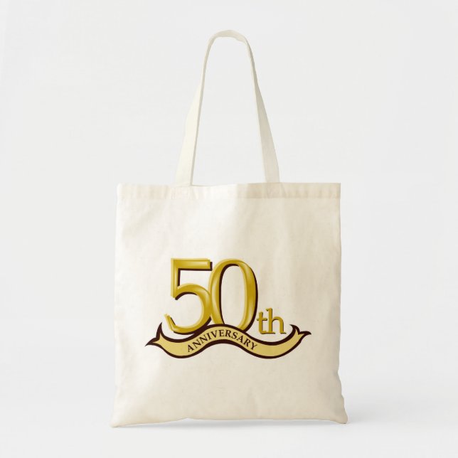 Bolsa Tote 50th presente personalizado do aniversário (Frente)